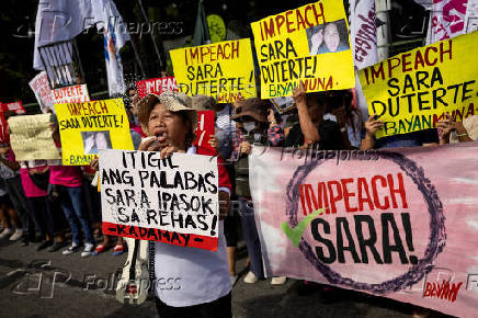 Philippines' leftist group holds protest to call for vice-president's ouster