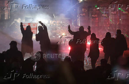 Georgian opposition supporters protest against government's EU application delay