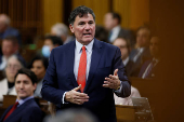 Canada's Minister of Public Safety, Democratic Institutions and Intergovernmental Affairs Dominic LeBlanc speaks during Question Period in the House of Commons on Parliament Hill in Ottawa