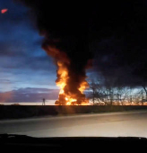 Fire after Ukraine drone attacks on Russia's Smolensk oil depot