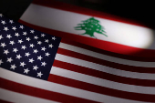 Illustration shows U.S. and Lebanese flags