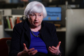 U.S. Treasury Secretary Janet Yellen attends an interview with Reuters in Washington