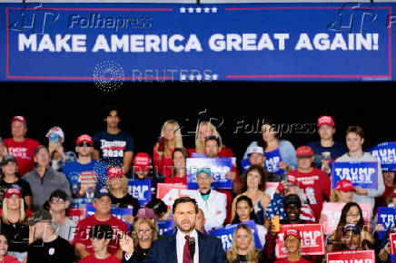 Republican U.S. vice presidential nominee Senator JD Vance rallies in Newtown