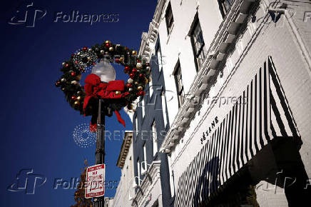 Holiday decoration during Black Friday sales in the Georgetown neighborhood of Washington