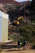 Construction to replace primary fence on the Mexico-U.S. border, as seen from Tijuana