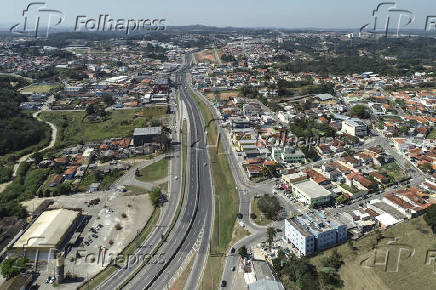 Vista area da rodovia Raposo Tavares