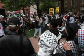 Protest encampment at University Yard in support of Palestinians in Gaza