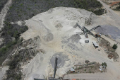 Vista de drone de mineradora