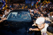 Delhi Chief Minister Kejriwal walks out of Tihar Jail, in New Delhi