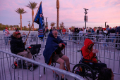 Supporters gather for Republican presidential nominee and former U.S. President Donald Trump's rally in Nevada