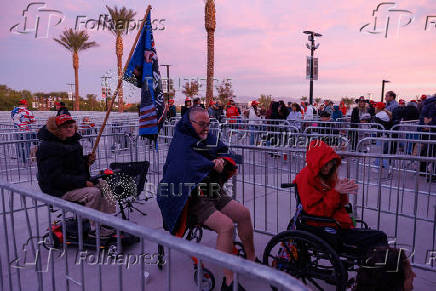 Supporters gather for Republican presidential nominee and former U.S. President Donald Trump's rally in Nevada