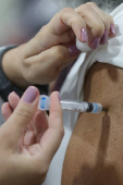 Vacinao contra a Covid na UBS Max Perlman, na zona sul de SP