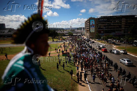 Terra Livre (Free Land) protest camp to demand the demarcation of land and to defend cultural rights, in Brasilia
