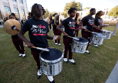 HBCU (Historically Black College and University) students march to the polls during early voting in North Carolina