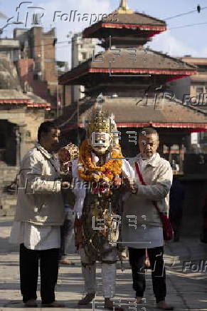 Hindu devotees take part in Naradevi dance festival in Kathmandu