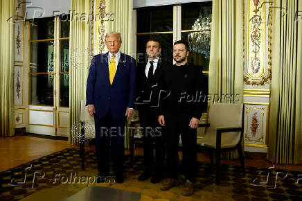 French President Macron meets U.S. President-elect Trump and Ukraine's President Zelenskiy in Paris