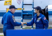 NASA's Boeing Crew Flight Test Crew Arrival to NASA