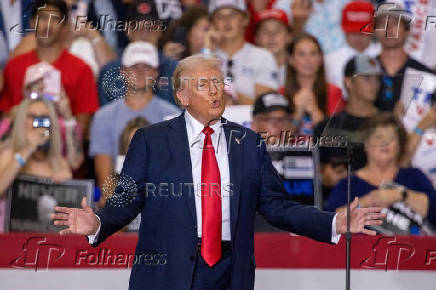 Republican presidential nominee Trump and U.S. Senator Vance hold a rally in Minnesota