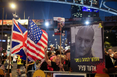 Protest against the government and to show support for the hostages who were kidnapped during the deadly October 7 attack, in Tel Aviv