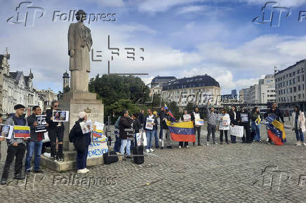 Venezolanos protestan en Blgica para pedir el reconocimiento de Gonzlez como presidente