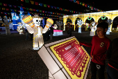 Festival de luces Luztopa celebra navidad en el norte de Mxico con ajolotes y alebrijes