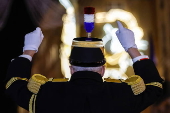 Christmas lights switched on at Rue Faubourg Saint-Honore in Paris