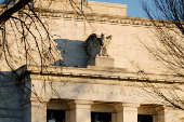 FILE PHOTO: The Federal Reserve building is seen in Washington, DC