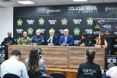 Coletiva de imprensa sobre operao Torniquete na Cidade da Polcia no RJ