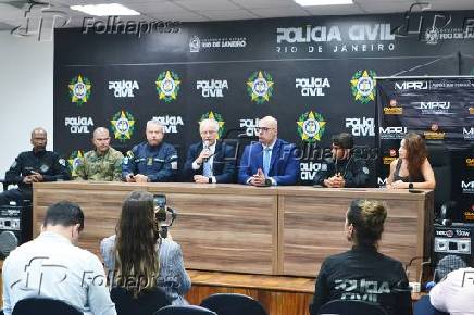 Coletiva de imprensa sobre operao Torniquete na Cidade da Polcia no RJ