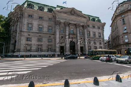 Fachada do Banco de la Nacin Argentina em Buenos Aires, na Argentina