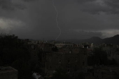 Lightning strikes over Sana'a