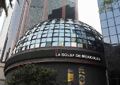 A view of Mexico's stock exchange building in Mexico City