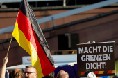 FILE PHOTO: Right wing Alternative for Germany (AfD) party protest, one week after a man killed a policeman with a knife in the city of Mannheim