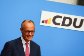 Bavarian State Prime Minister Soeder of the CSU and CDU leader Friedrich Merz hold a press conference, in Berlin