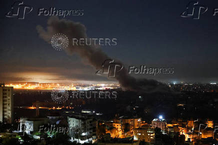 Smoke billows over Beirut's southern suburbs, after an Israeli strike