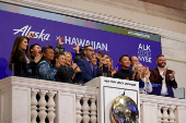 Alaska Airlines CEO Minicucci rings opening bell at NYSE in New York