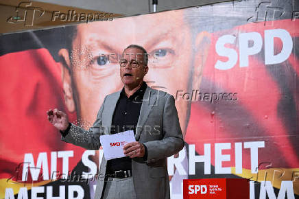 General Secretary Miersch presents the poster election campaign of the SPD for the upcoming 2025 federal election, in Berlin