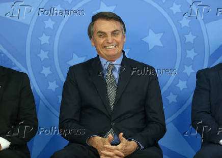 O presidente Jair Bolsonaro em evento no Planalto