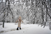 Heavy winter snowfall in Belgrade