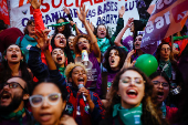 Demonstration to mark International Day for the Decriminalization and Legalization of Abortion, in Sao Paulo