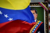 Government supporters participate in a march in support of Venezuelan President Nicolas Maduro's victory in the July 28 elections, in Caracas