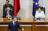 France's President Macron visits Chilean Congress in Valparaiso