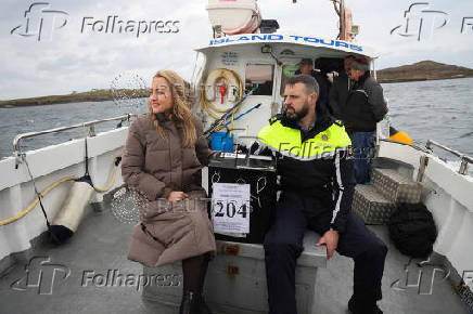 People vote in Ireland's general election, on the island of Gola