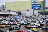 German Chancellor Olaf Scholz attends a works council meeting at a Ford plant in Cologne