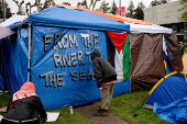 Protest encampment in support of Palestinians at Evergreen State College in Olympia