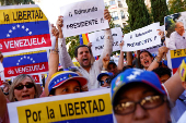 Venezuelans gather in support of Venezuelan opposition presidential candidate Gonzalez, in Madrid