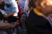 Demonstration in Santiago in support of the Venezuelan opposition