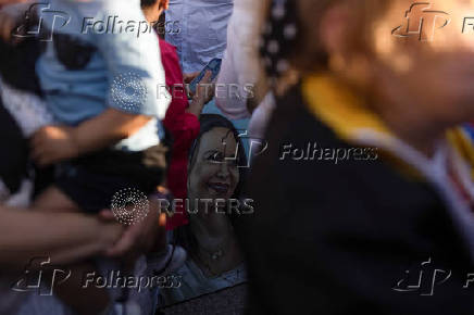 Demonstration in Santiago in support of the Venezuelan opposition