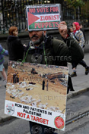 Demonstration in support of Palestinians in Gaza, in Dublin