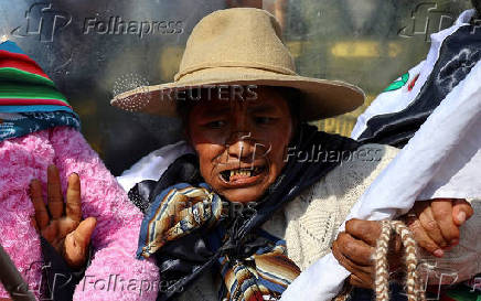 Members of unions and social organizations protest on the sidelines of the APEC summit in Lima